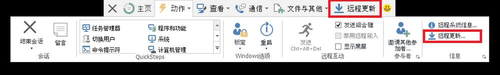 更新远程计算机上的 TeamViewer (Classic)
