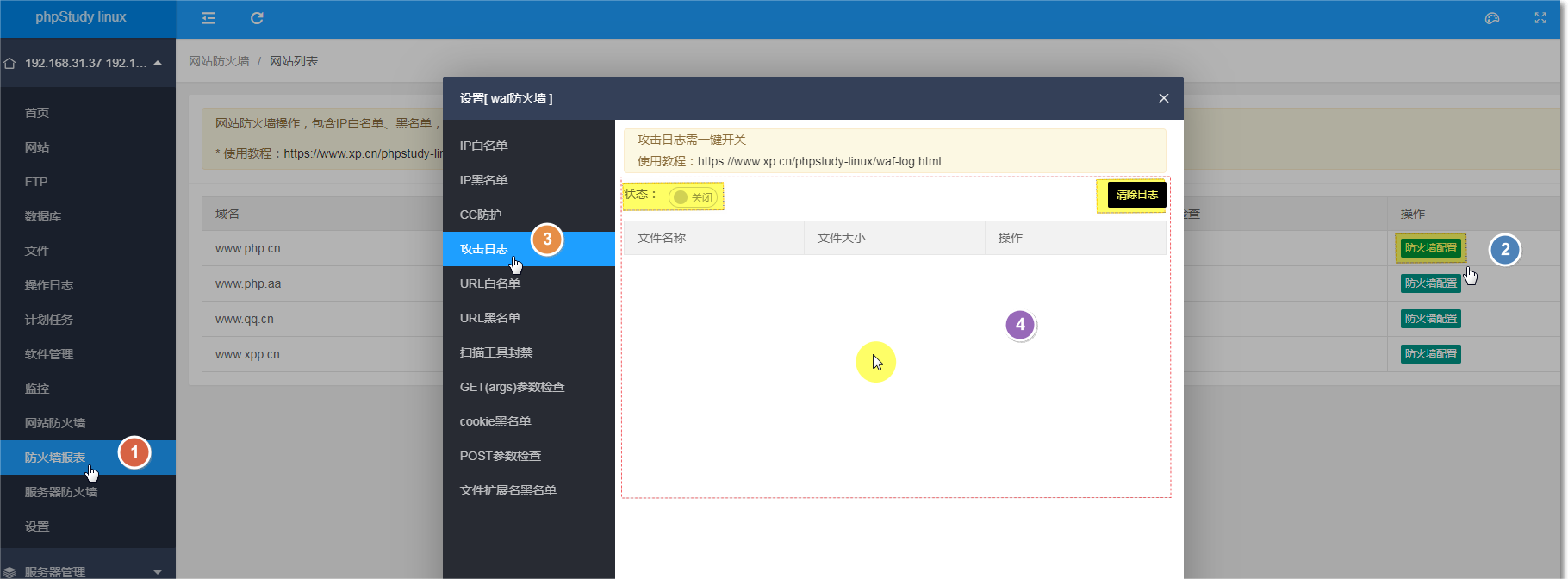 小皮面板攻击日志