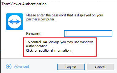 连接到QuickSupport模块UAC