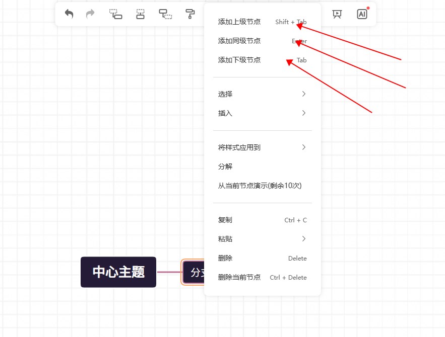 GitMind添加节点