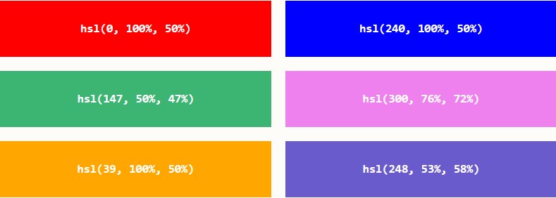 CSS HSL颜色