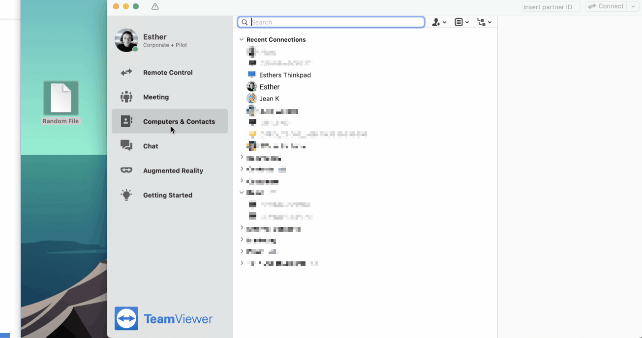 与联系人/计算机共享文件（仅限 macOS）
