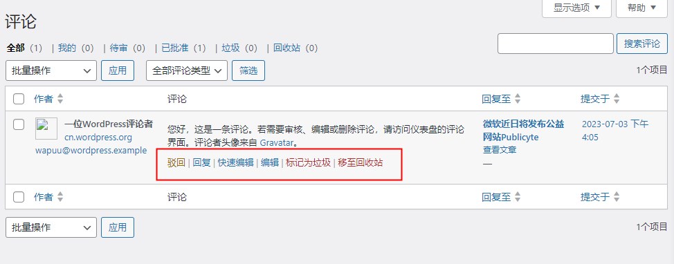 WordPress编辑评论