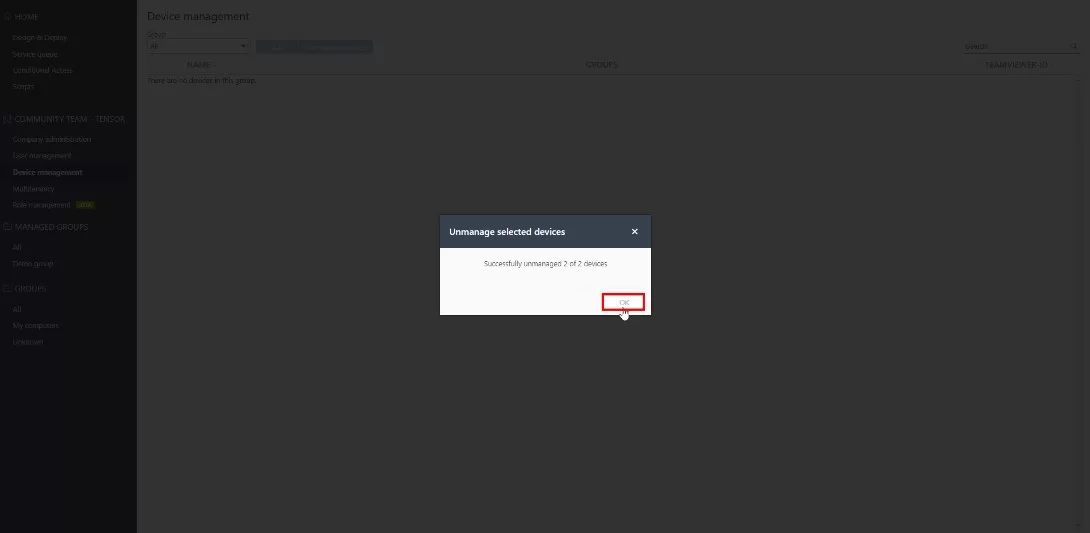TeamViewer如何批量取消管理设备