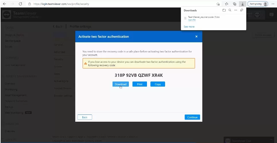 TeamViewer激活/关闭双重身份验证