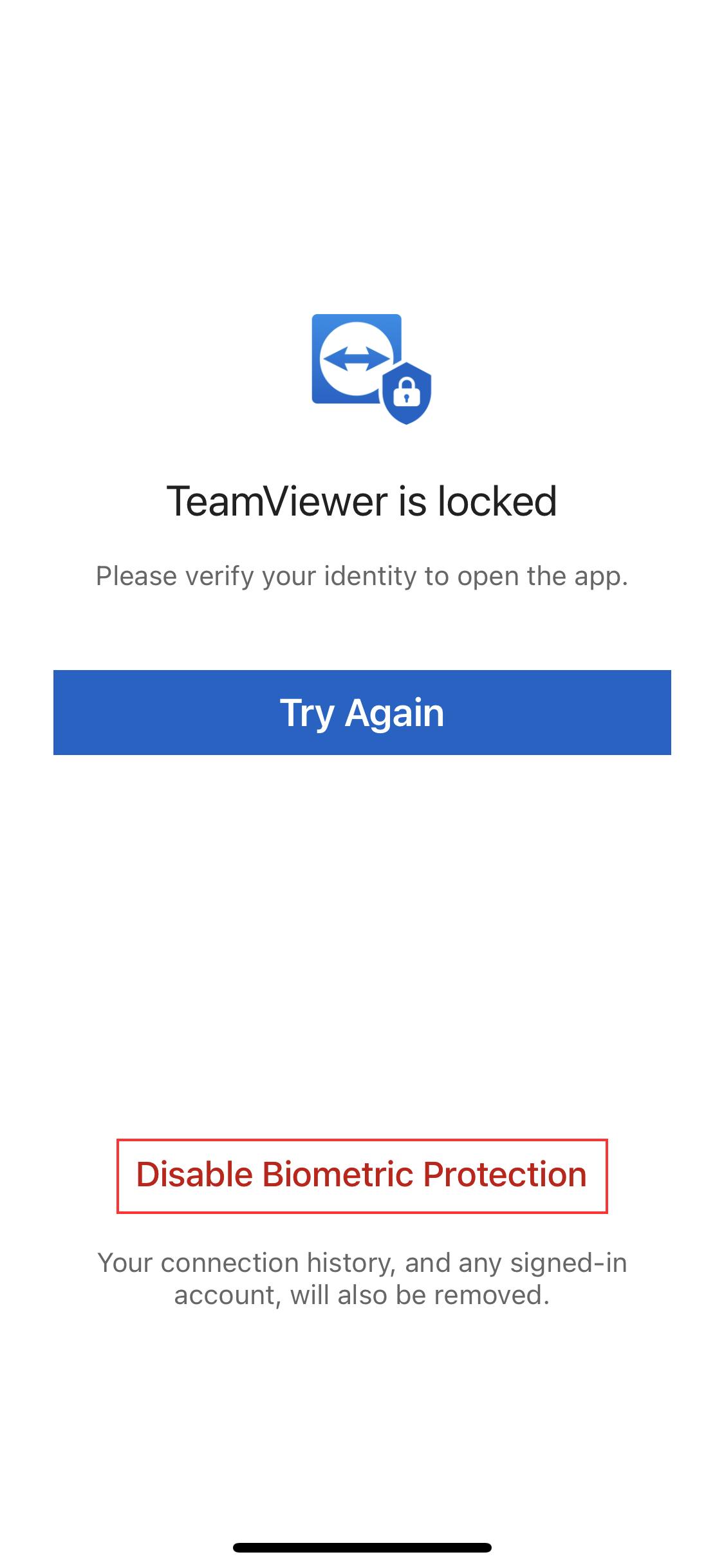 TeamViewer生物识别保护