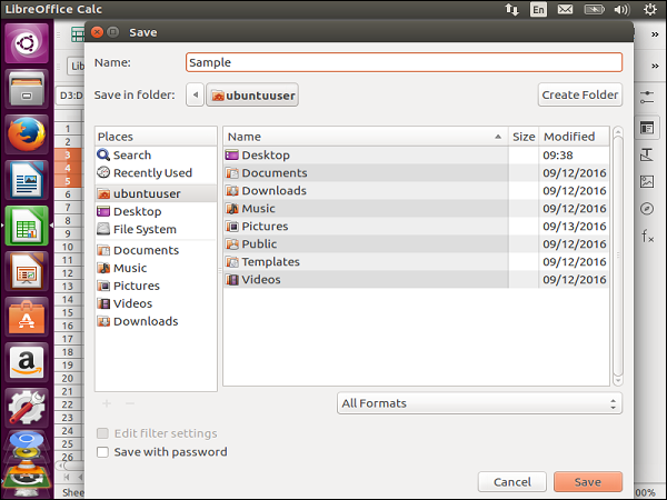 Ubuntu电子表格
