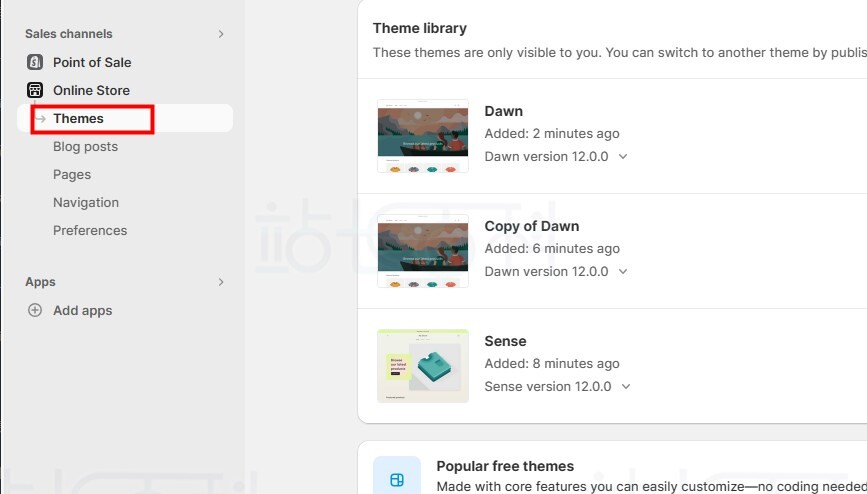 Shopify添加模板