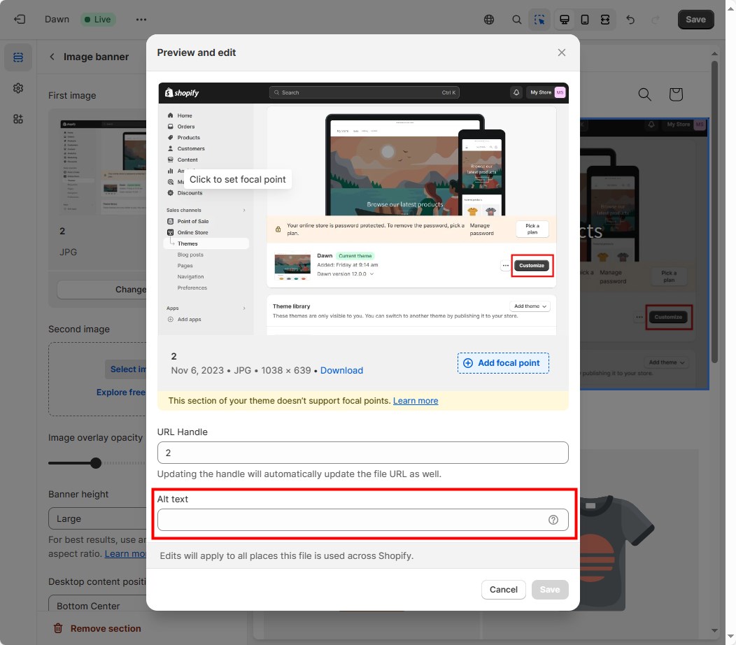 Shopify模板图片添加文本