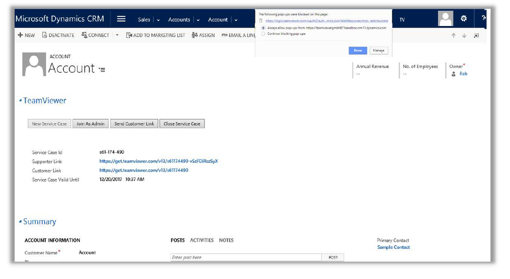 TeamViewer Dynamics集成
