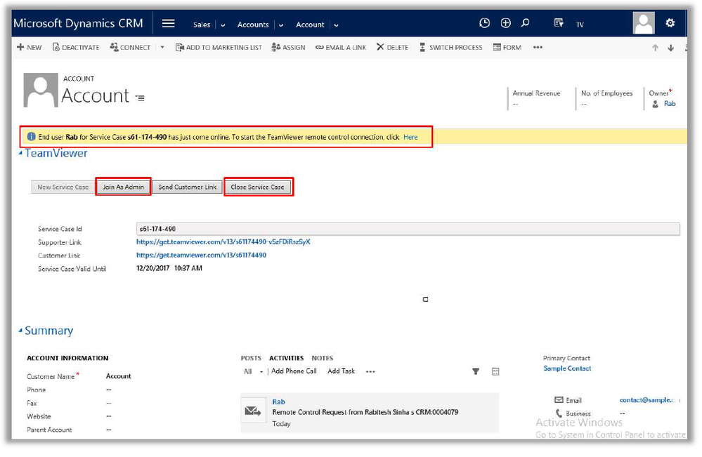 TeamViewer Dynamics集成