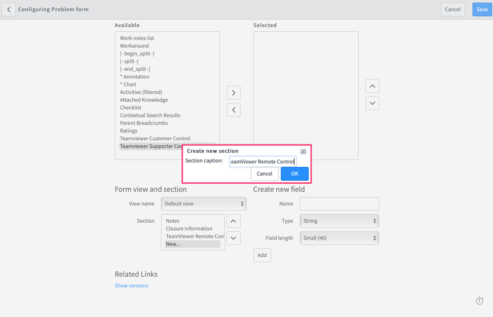 TeamViewer ServiceNow