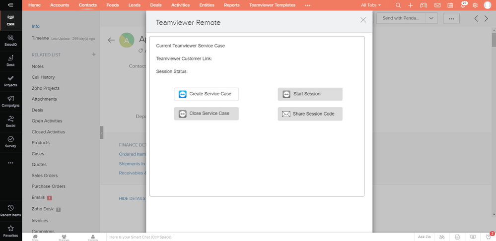 TeamViewer Zoho CRM