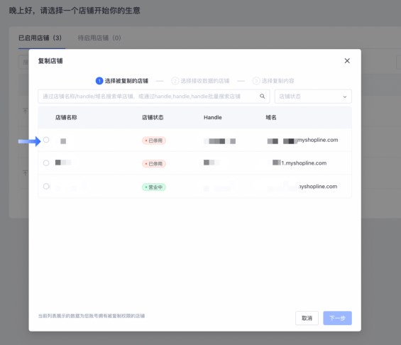 SHOPLINE店铺复制