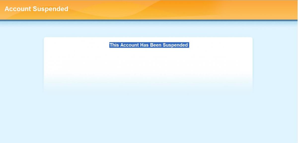 网站提示"This account has been suspended."解决方法