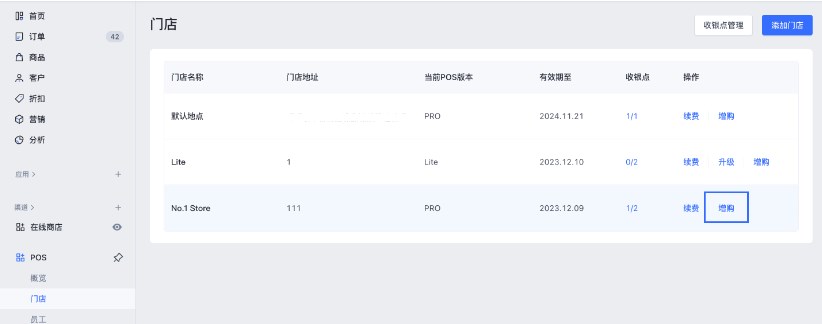 管理收银点订阅