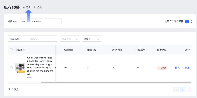 SHOPLINE POS库存预警