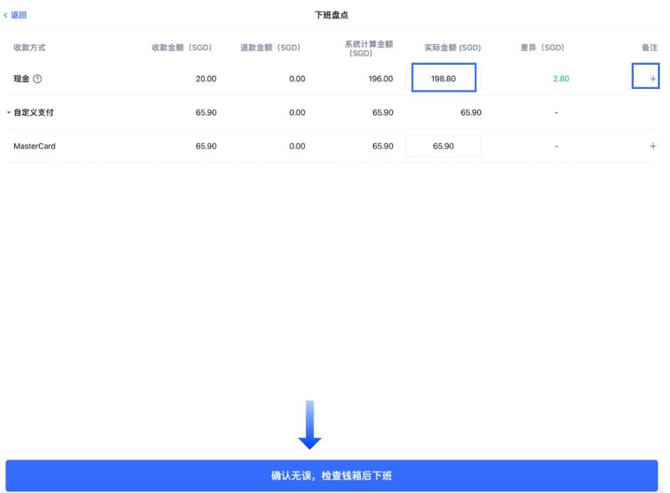 SHOPLINE POS交班管理