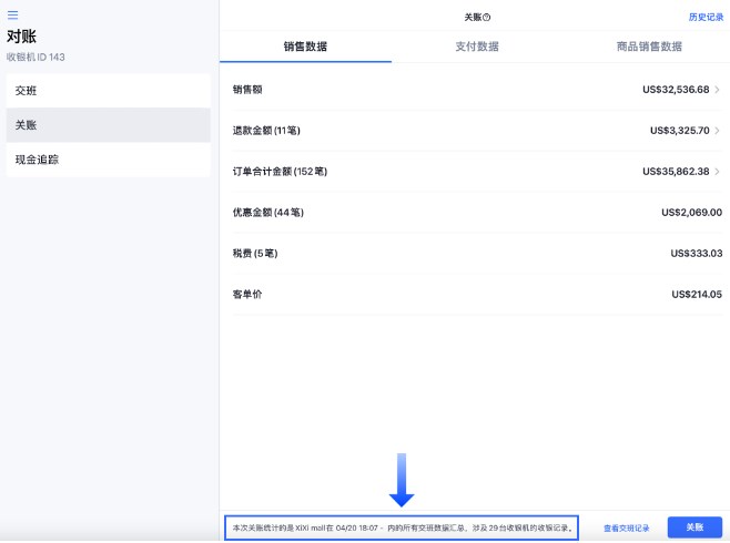SHOPLINE POS交易报表
