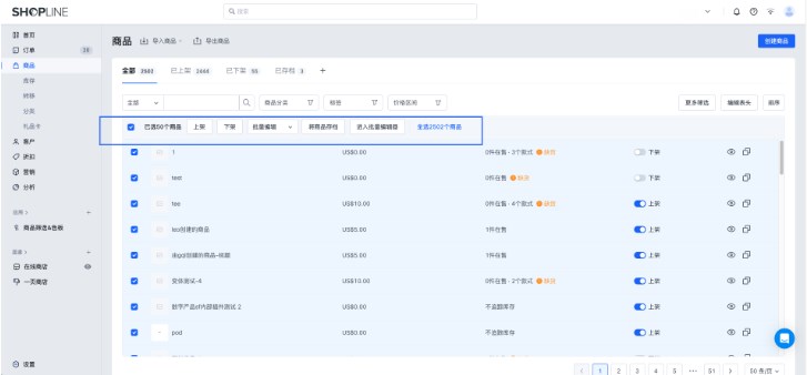 SHOPLINE商品运营管理