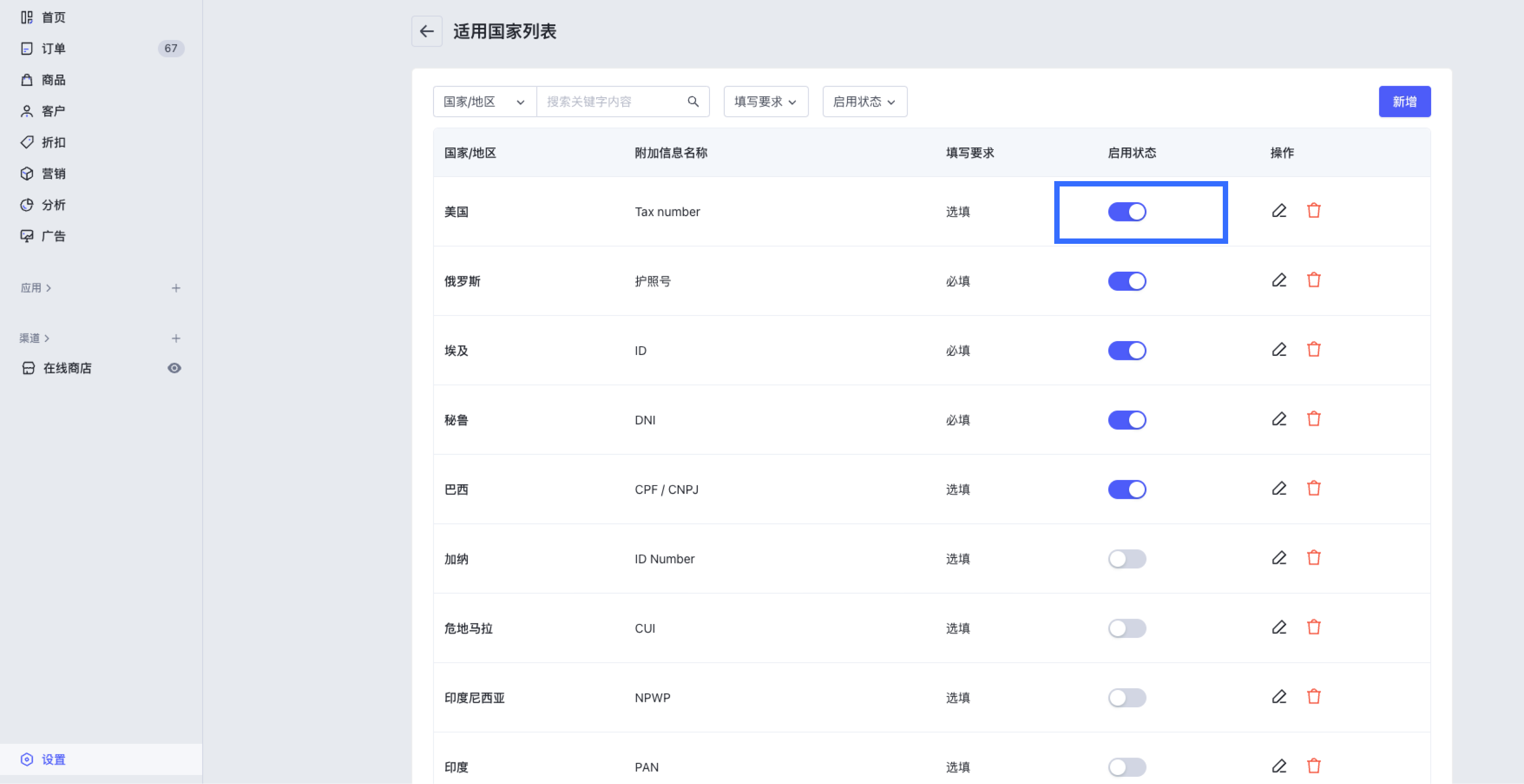 SHOPLINE附加信息设置