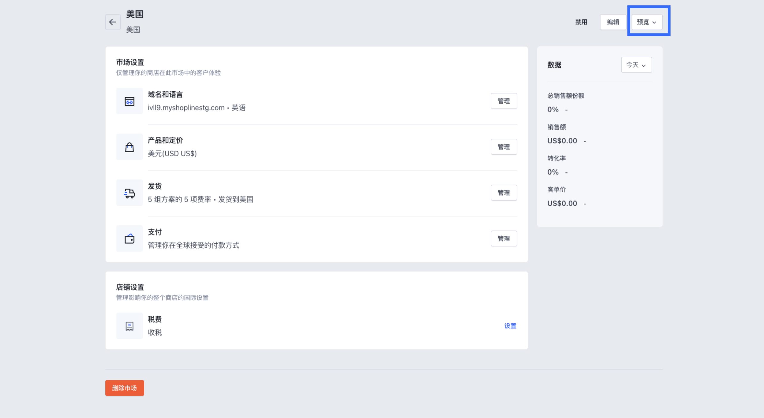 SHOPLINE管理市场