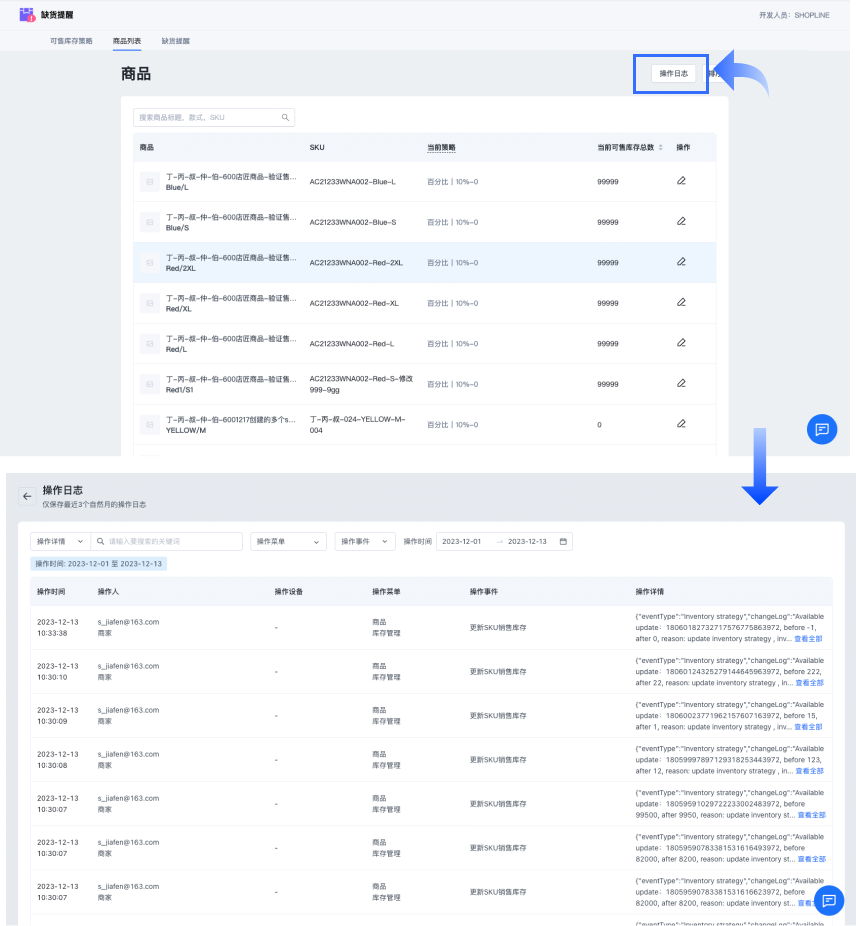 SHOPLINE可售库存策略