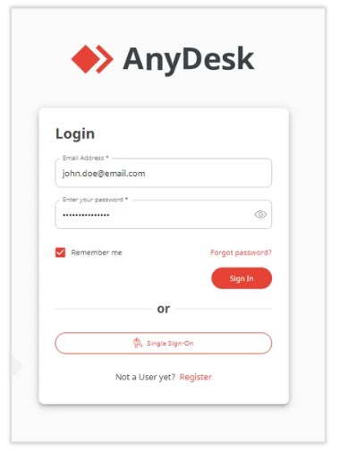 AnyDesk账户登录