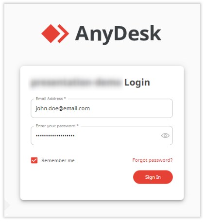 AnyDesk账户登录