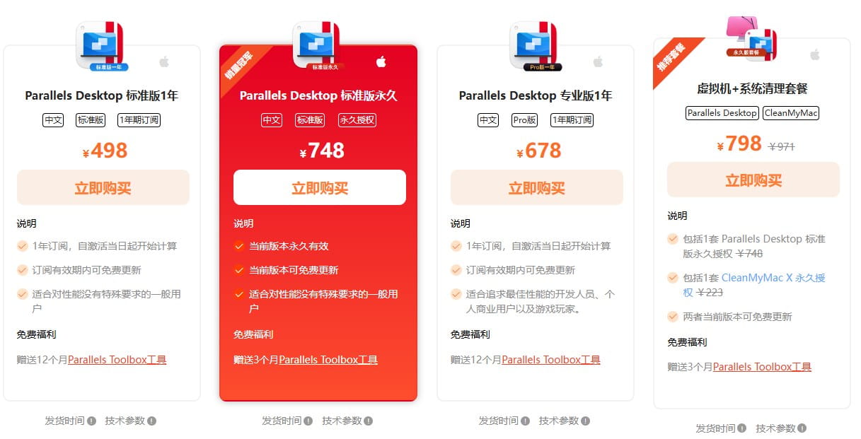 Parallels Desktop激活密钥价格