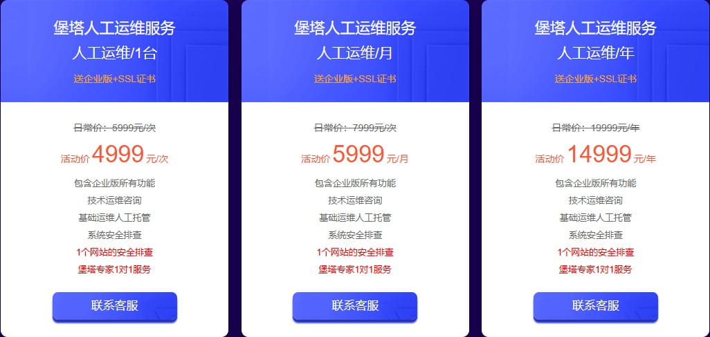 宝塔面板人工运维服务2699元起
