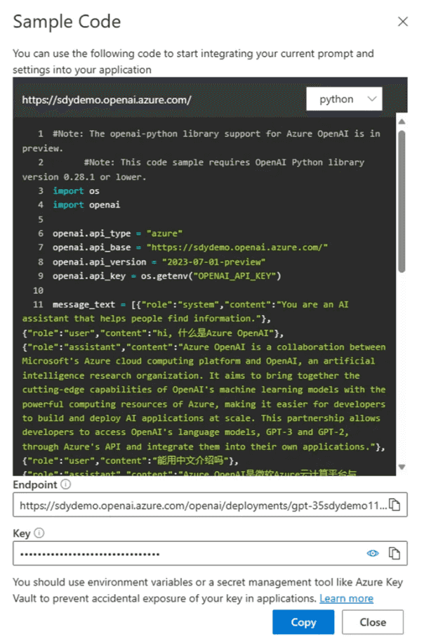 在Azure中创建Azure OpenAI实例