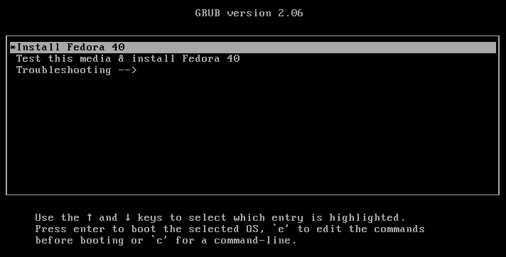 Fedora 40的安装过程