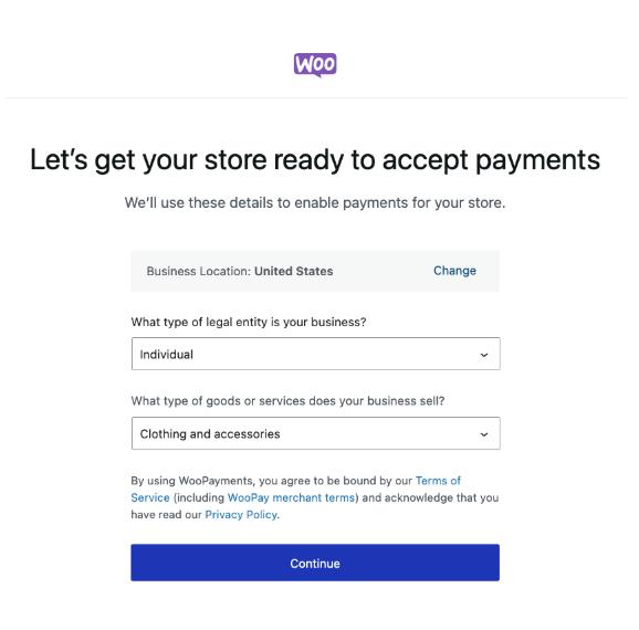 将WooPayments连接到商店