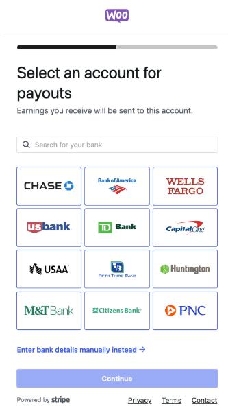 将WooPayments连接到Stripe账户