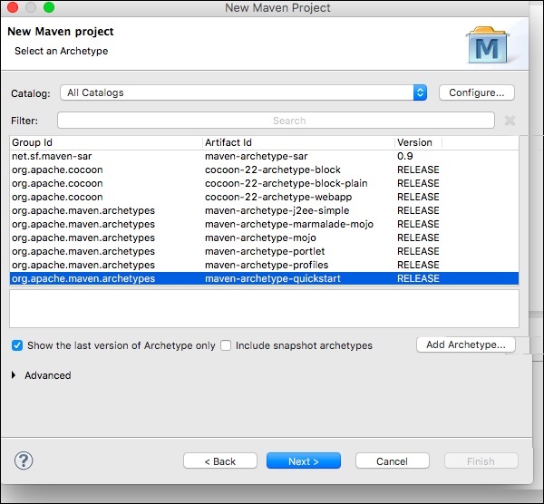Maven project 选项