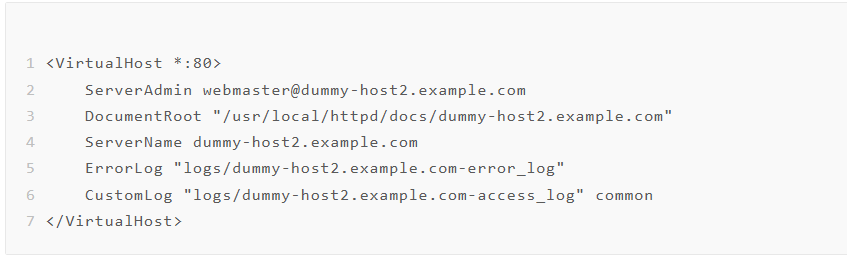 httpd-vhosts.conf配置文件参数