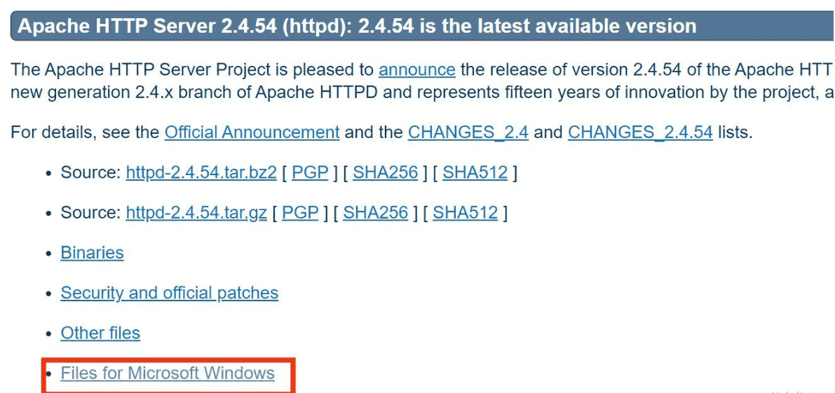 下载Apache HTTP Server