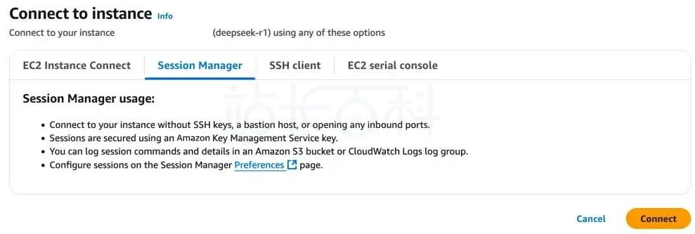 通过SSM连接到Amazon EC2实例