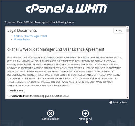 首次登录Web Host Manager