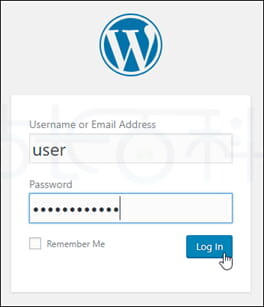 登录WordPress网站管理仪表盘