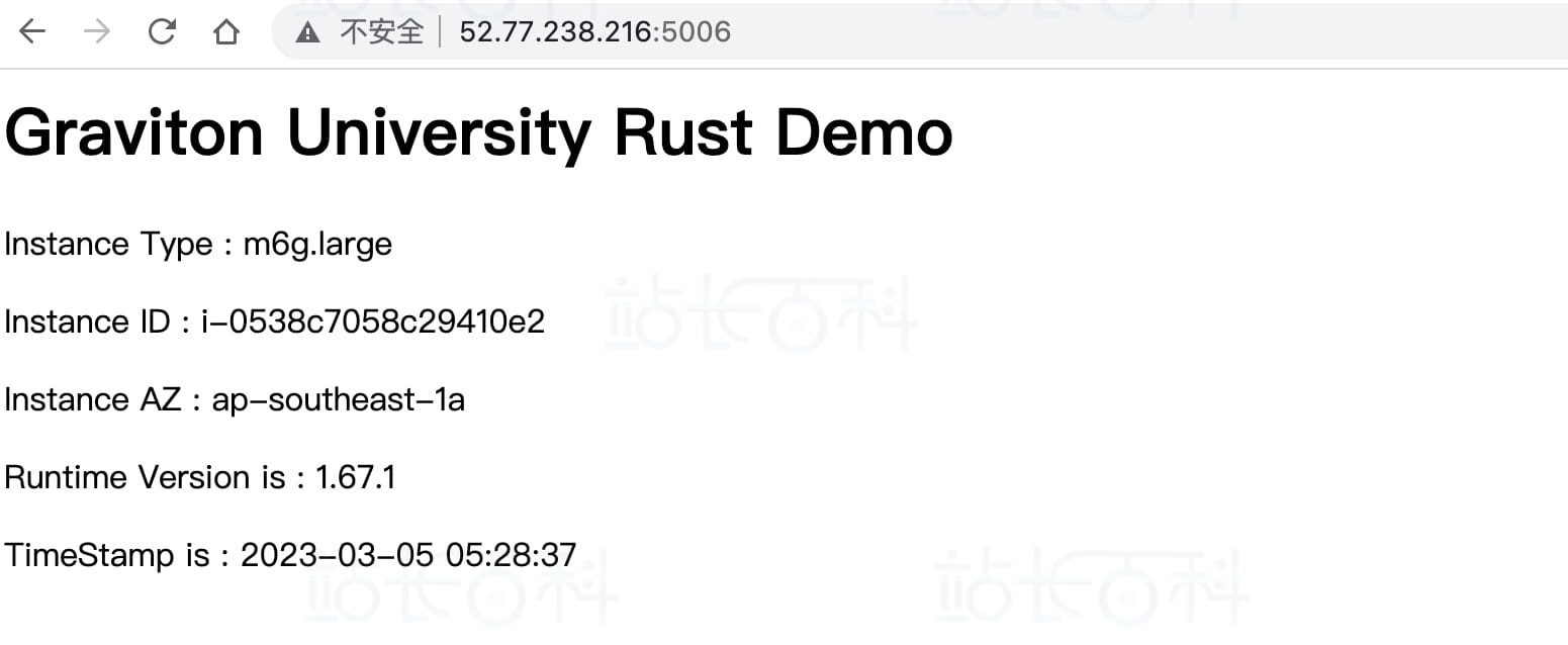在 Graviton 运行 Rust 应用程序