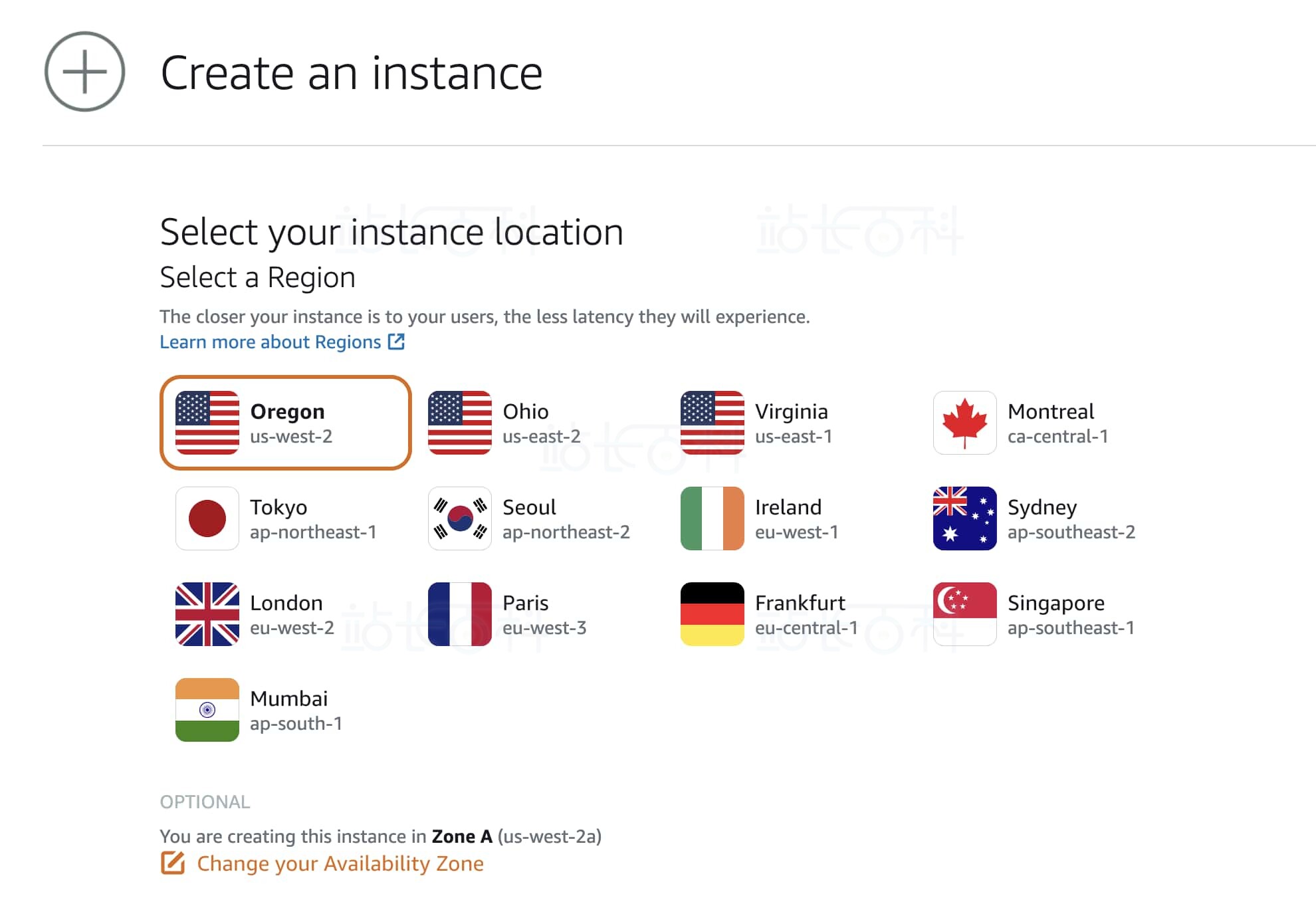 选择 AWS 区域和可用区