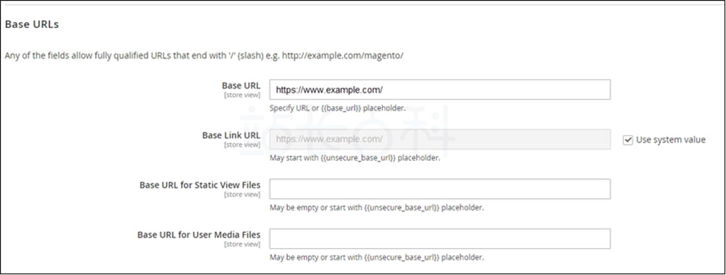 然后展开 Base URLs（基本 URL）节点