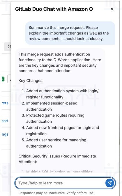 GitLab Duo with Amazon Q代码审查