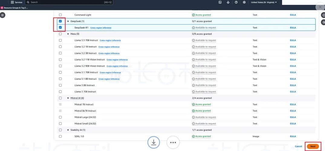开通Amazon Bedrock和DeepSeek模型权限