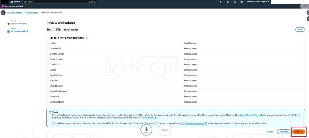 开通Amazon Bedrock和DeepSeek模型权限