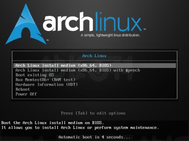 手动安装Arch Linux