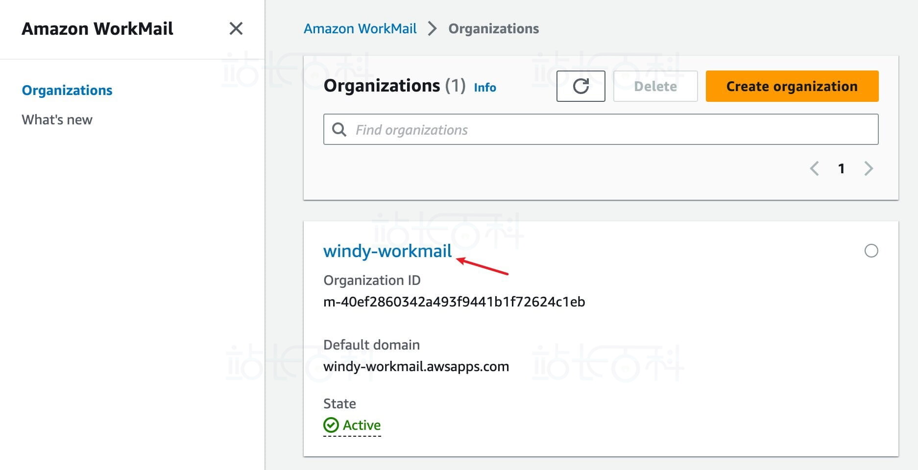 使用Amazon WorkMail创建组织