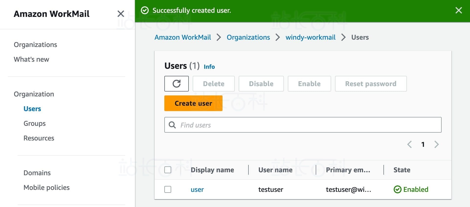 使用Amazon WorkMail创建组织